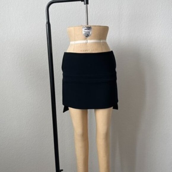 Givenchy Black Mini Skirt w/ Uneven Hem Size 36 Small - Picture 8 of 10